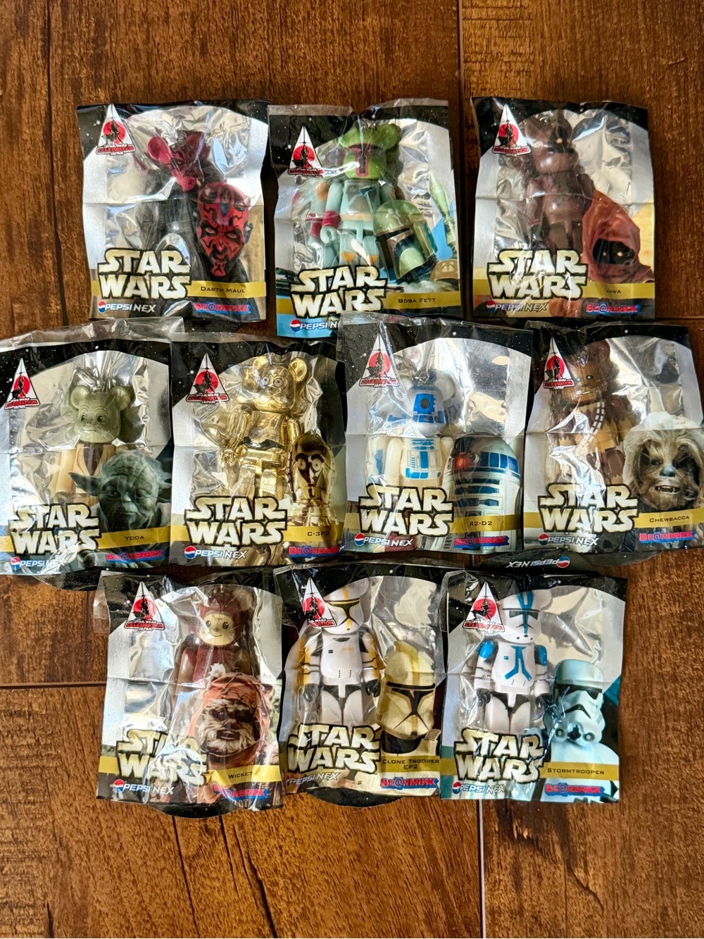 Pepsi Nex Star Wars Be@rbrick Strap Mini Figure Full Set of 10 Bearbrick Japan